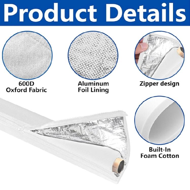Insulated Air Conditioning Pipe Sleeve Zipper Design Aluminum Foil Lining Weather Resistant Cover for Outdoor Unit