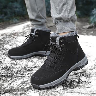 Herrenstiefel Winter Arbeit Baumwollschuhe Outdoor Verschleißfest Dicke Sohle Mode Plüsch Wärme Lässige Schneestiefel für Damen 2024