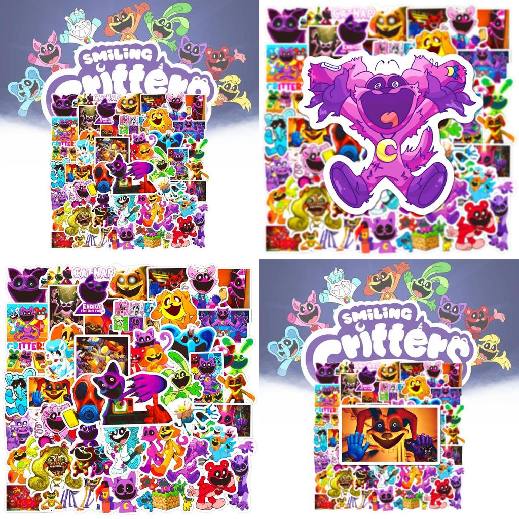 Autocolante Drăguțe cu Animale Smiling Critters de Desene Animate Pentru Mașină, Laptop, Telefon, Frigider, Material PVC Impermeabil