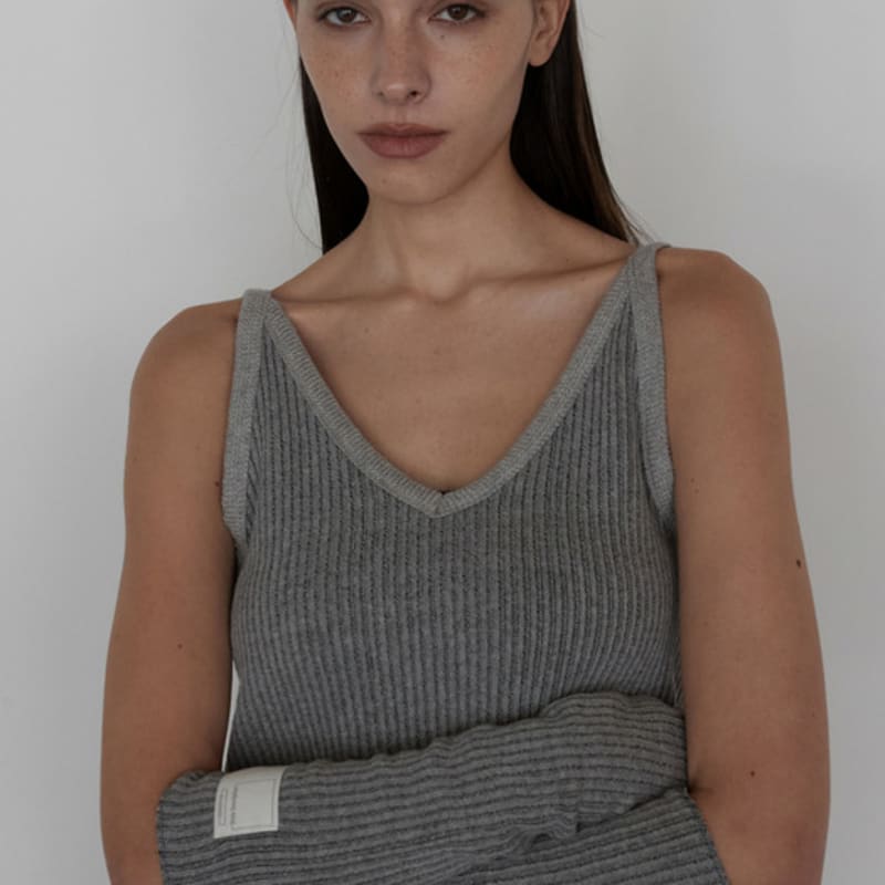 ouie knit long warmer gray OU1265