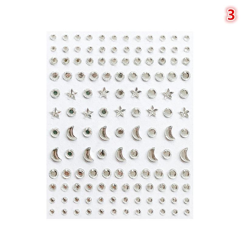 3D Eyes Face Makeup Temporary Tattoo Self Adhesive Beauty Colorful Pearl Jewels Stickers Festival Diy Body Art Decorations
