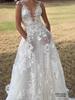 European and American Women's Puffy Lace Wedding Gown - Sexy White Strappy Bridesmaid Dress