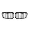 2012-2014 För BMW 1-serie F20 Grill Dubbla Ribbor Blank Svart/Matt Svart/Svart+Krom ABS Främre Njuregrill