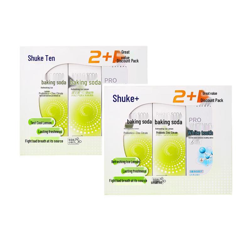 

Shuke Refreshing Ice Lemon Baking Soda Toothpaste Value Pack