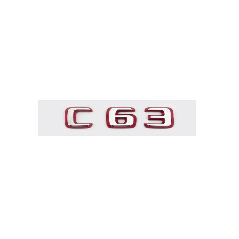 Suitable for Mercedes Benz Rear Letter Sticker Silver Red Version C63S GT63S S63LGLE53 SL63S Modification W205 W206 C190 X290