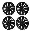 4 szt. Kołpaki Pokrowce na koła Stylowe Trwałe Czarne Wytrzymałe 15-calowe Kołpaki Zamiennik dla Peugeot 208