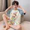 Boys Cotton Short Sleeve Pajama Set Lightweight Sleepwear Kids 8 Years Cartoon Print Home Outfit