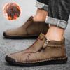 Mens Large Size Handmade Genuine Leather Men Boots Comfortable Ankle Boots for Men Casual Shoes Autumn Winter Men Shoes