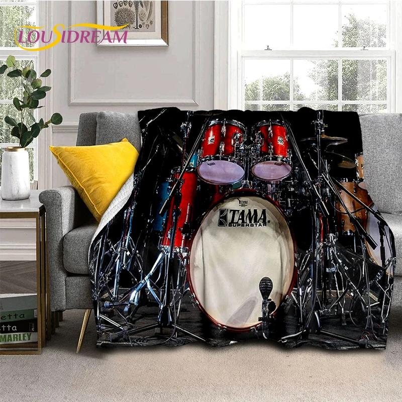 Music Instruments Drum Kit Drum Set Blanket,Soft Throw Blanket for Home Bedroom Bed Sofa Picnic Travel Office Cover Child Gift