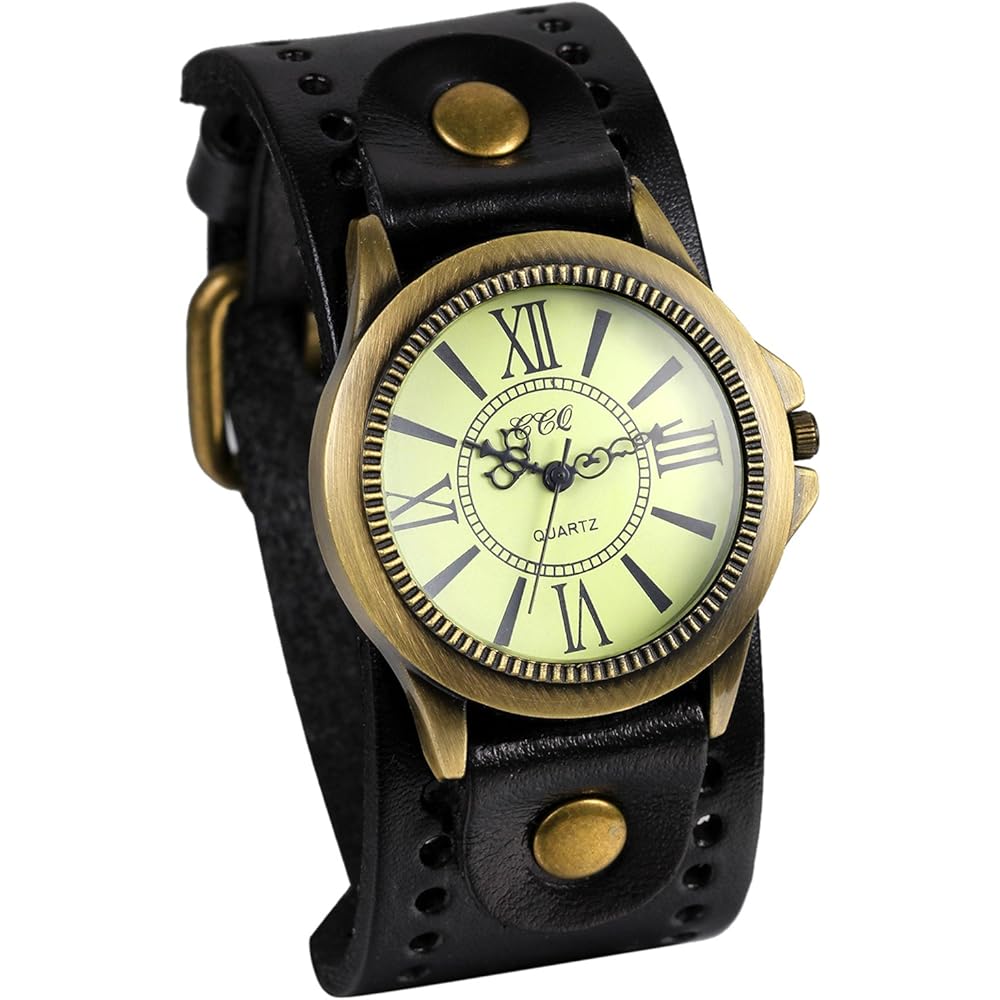 JewelryWe Antique Style Unisex Watch Retro Dial Frame Leather Alloy Brown Gift for Birthdays and Children s Day