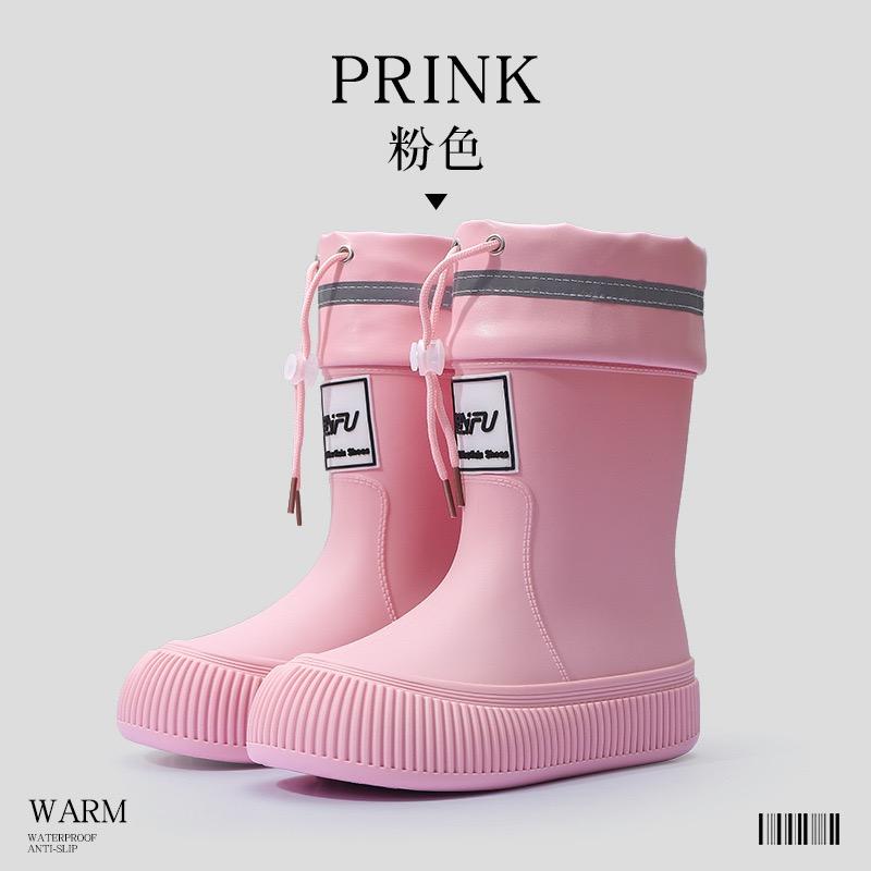 Fashion Women's Rain Boots Trendy Mid Calf Rainboots Waterproof Garden Shoes for Women Outdoor Non Slip Rubber Galosh Botas Lluvia Mujer