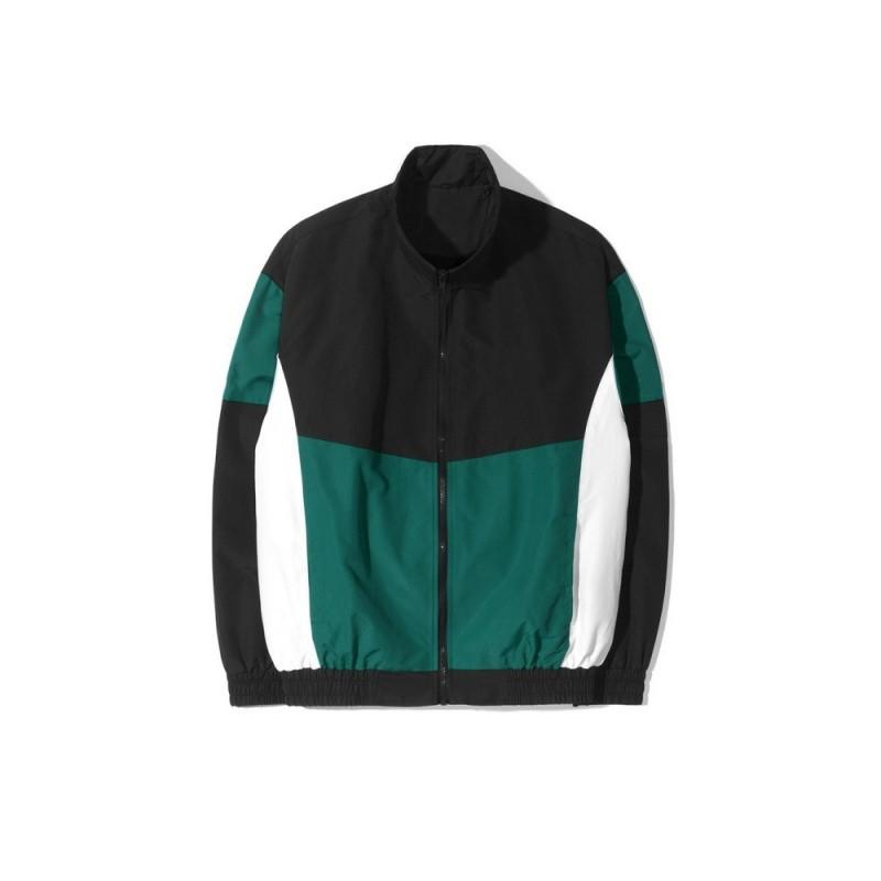 2026 Color Block Stand Collar Mens Sport Casual Jacket Fashion Outerwear
