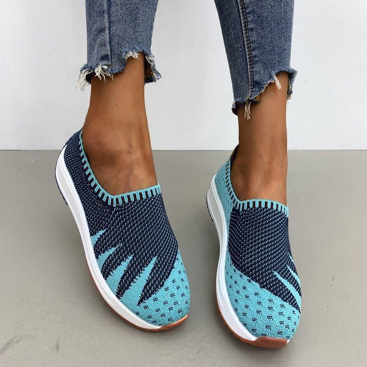 European and American Mesh Single Shoes, New Design for Autumn 2024 Sloping Heel Casual Sports Running Shoes Sneakers Women