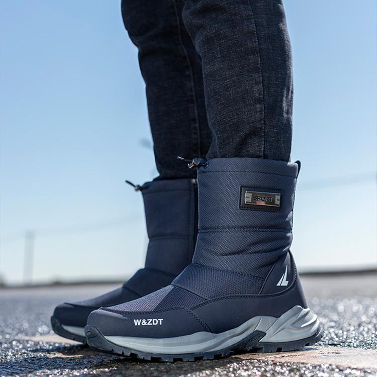 Thickened Snow Boots Antiskid Waterproof Casual Winter Cotton Shoes Plush Warm Men Short Boots Outdoor Work