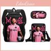 Modern Miami Messi Backpack Set With Breathable Polyester And Lightweight Design For School Use