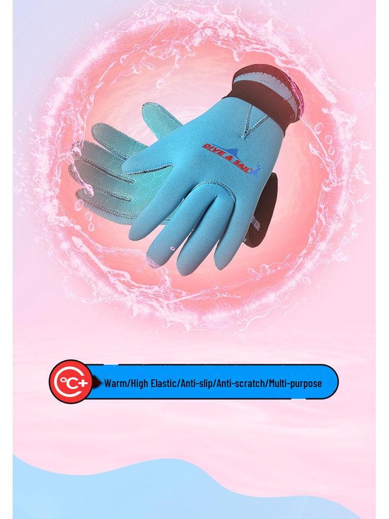 3MM Children's Non-Slip Neoprene Swimming Gloves - Warm, Anti-Abrasion, Anti-Scratch Diving and Snorkeling Hand Protection.
