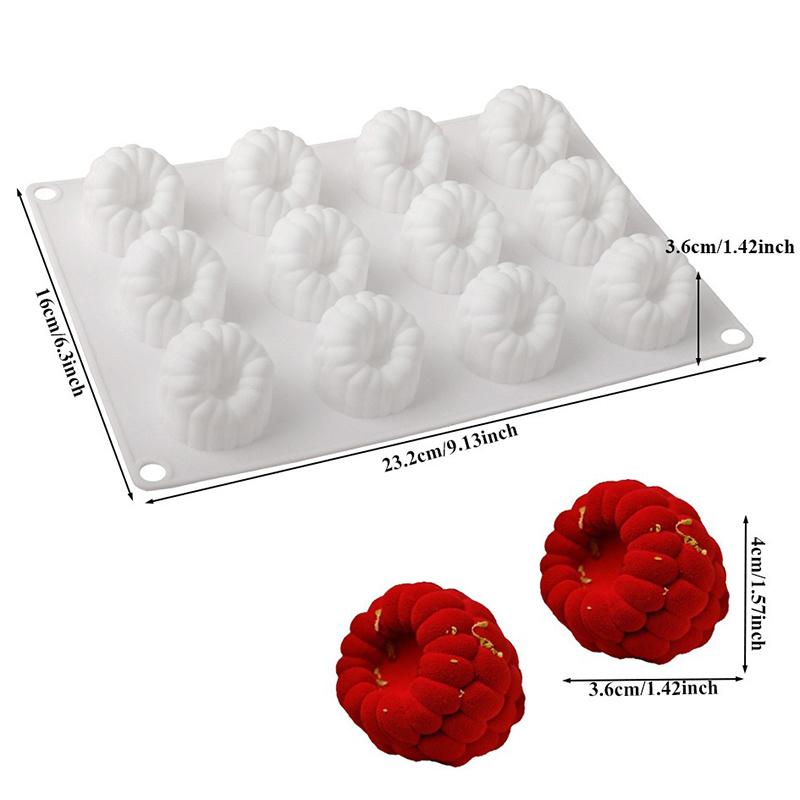 1Pc Big Raspberry Mousse Cake Mold Silicone Mold for Chocolate Puddings Desserts Breads DIY Candles Multipurpose Silicone Mold