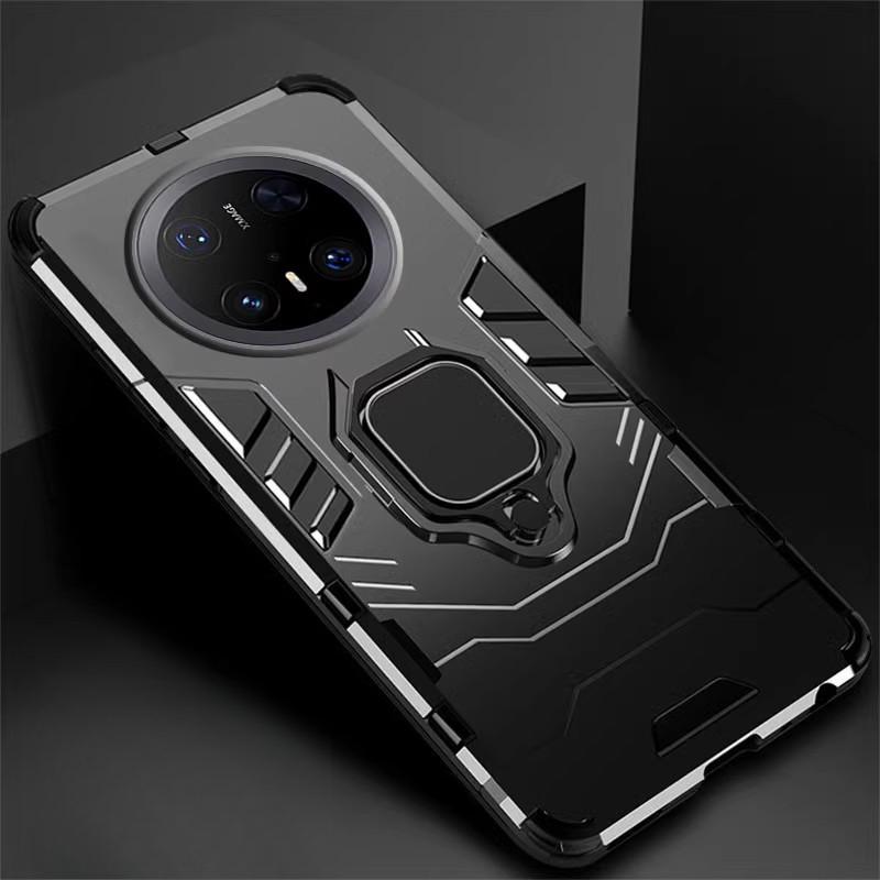 

Подходит для Huawei Mate70pro Бронированный чехол для мобильного телефона Nova13 Кольцо Автомобильный держатель Magic7 Противоударный чехол P60 Nova8SE чёрный
