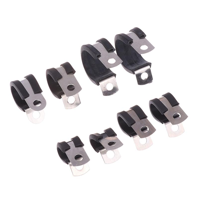 5 ks 6mm-20mm nerezové oceli s gumovou podšívkou P klipy R-typ trubkové svorky montáž kabelu hadice trubková svorka hadicová svorka pevná svorka
