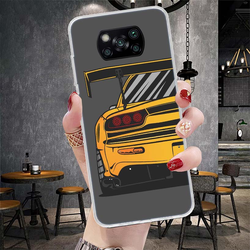 Japan JDM Sports Cars Comic Soft Phone Case For Xiaomi Redmi 15C 15 13C 13 Poco X5 X6 X7 F7 Ultra M7 12C 12 10 10C 9C 9A 9T 9 Fu