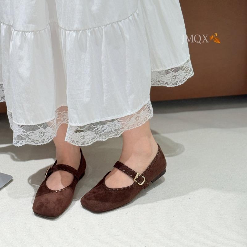 Flat bottom one-pedal Mary Jane shoes children with skirts spring new shallow commuter grandma single shoes