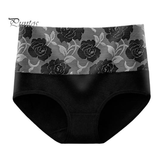 Damen-Höschen, hohe Taille, Bauchkontrolle, Po-Lift, tolle Elastizität, Blumenmuster, weiche, antiseptische Bauchunterstützung, atmungsaktive Sportunterhose für Damen