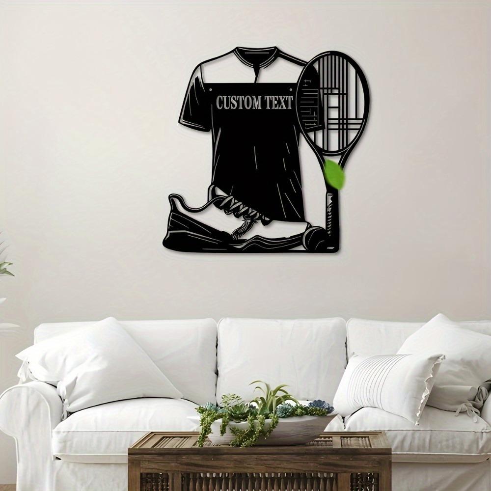 Tennis Metal Wall Art Personalized Family Name Sign House Number Indoor Outdoor Decor Living Room Office Custom