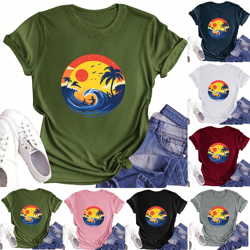T Shirts Short Sleeve Tees For Women Fashion Tops Lightweight Soft Casual Summer Outfits Clothes