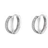 Fashion Silver Color Round Hoop Earrings For Women Girls Exquisite Zircon Circle Temperament Earrings Wedding Jewelry Accessorie