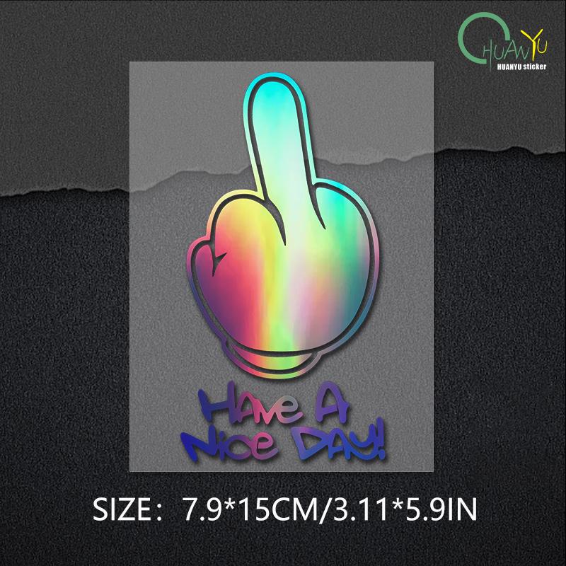 

Хорошего дня ! Средний палец светоотражатель мото наклейки аксессуары для мотоциклов наклейки для Honda PCX125 Yamaha R1 Kawasaki z900