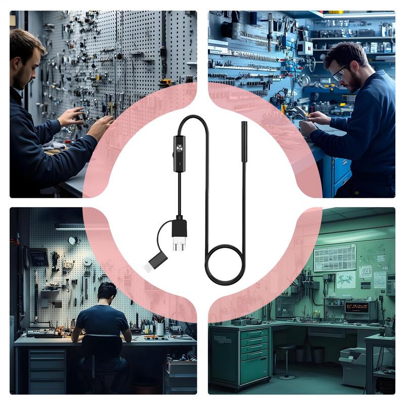 5.5MM TYPE-C Endoscope Camera 640x480 Waterproof IP67 6 LEDs Adjustable USB Inspection Borescope Cameras Tools for Phone PC