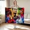 CR7 Print Flannel Blanket High Quality Warm Comfortable Cover for All Seasons Perfect for Gifts Home Decor