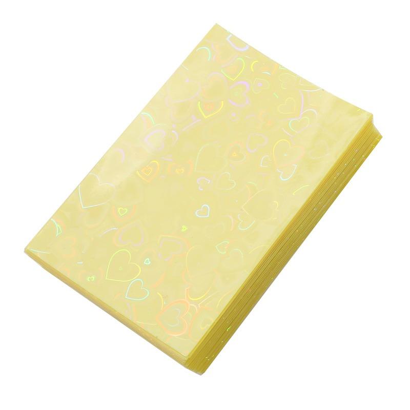 

50 шт. чехлы для карт Kpop держатель для карт Heart Bling держатель для фотокарт пленка для фотокарт протектор для фотокарт защитные фотокарточки жёлтый