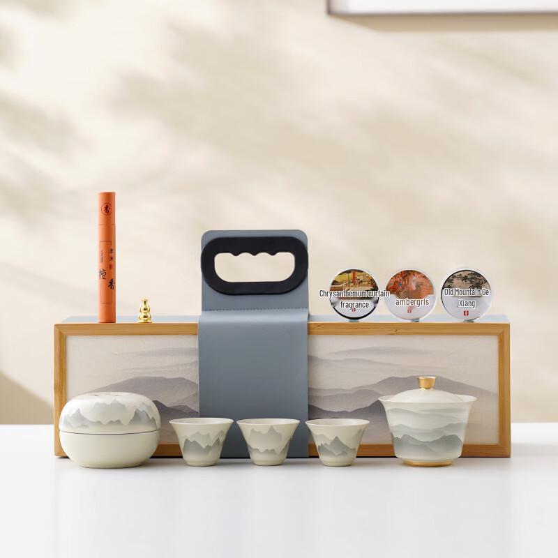 Ailan Huijia Far Mountain Gongfu Tea Set Far Mountain Ink Mountain Style
