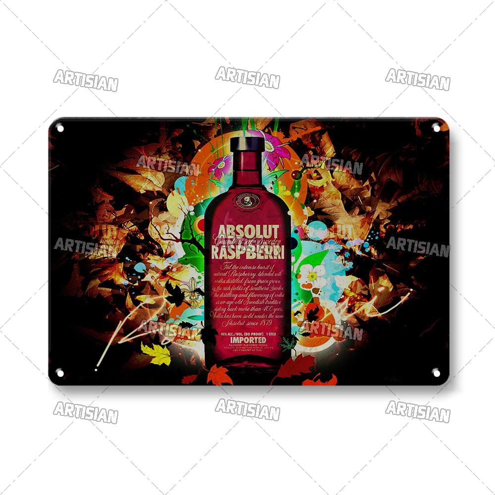 Wodka-Metallschilder, Dekoteller, Wein-Metallschild, Retro-Metallposter, Alkohol-Wandteller, Heimbar, Studio, Industrie-Dekor