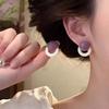 French Style Y2k Candy Color Round Circle Stud Color-blocking for Women Design Resin Geometric Vacation Style Earrings Jewelry