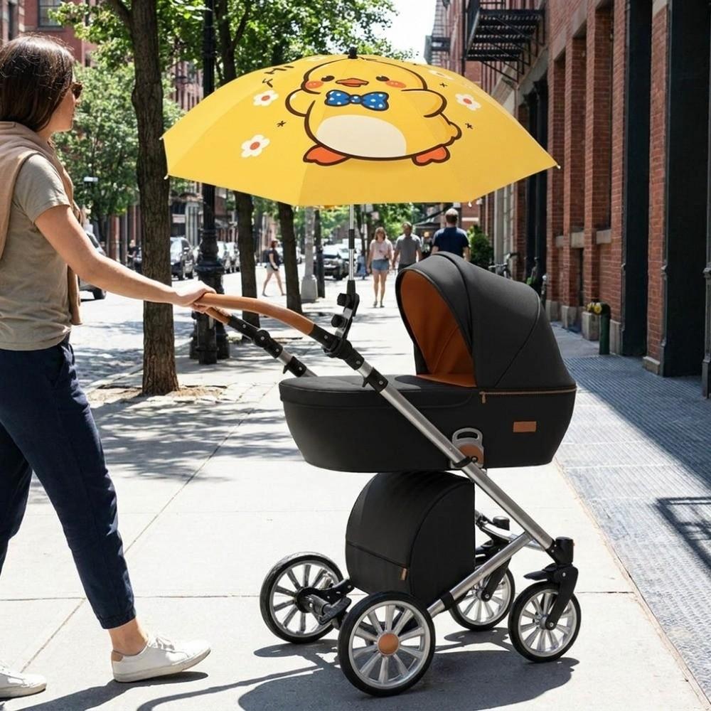 Adjustable Baby Stroller Umbrella 360 Degree with Clamp Sunscreen Umbrella Rainproof UV Protection Infant Stroller Cover Park