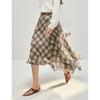 INMAN Irregular Retro Plaid Maxi Skirt