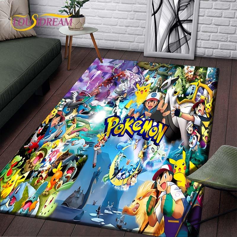 Anime Pokemon Pattern Carpets Living Room Anti-Skid Pikachu Area Rug Kids Bedroom Mats Yoga Mat Large Carpet Decor