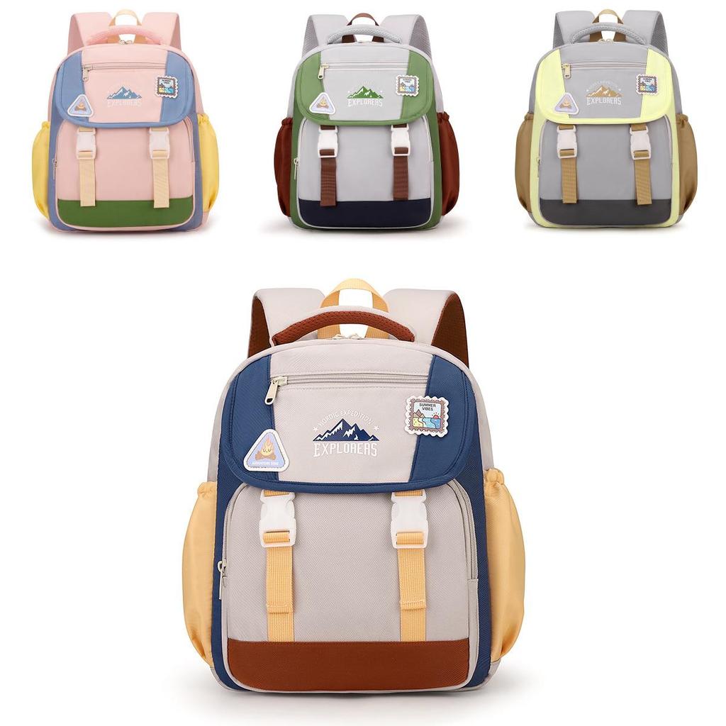 Explorers Letter Mountain Print Kids Backpack With Large Capacity And Comfortable Shoulder Straps For Preschoolers
