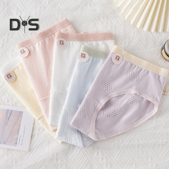 Bragas de estudiante de secundaria sin costuras de cintura media de alta elasticidad ahuecadas con buena transpirabilidad de color sólido de corte entallado fino informal ropa interior deportiva para dama