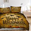 3pcs Halloween Happy Day Quilt Cover Set - Soft & Comfortable Polyester Fabric, All-Season Breathable Comforter Set For 1 Quilt Cover & 2 Pillowc