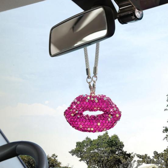 High-quality material: Made of high-quality alloy and shiny rhinestones, wear-resistant corrosion-resistant, you can hang it on the rearview mirror at