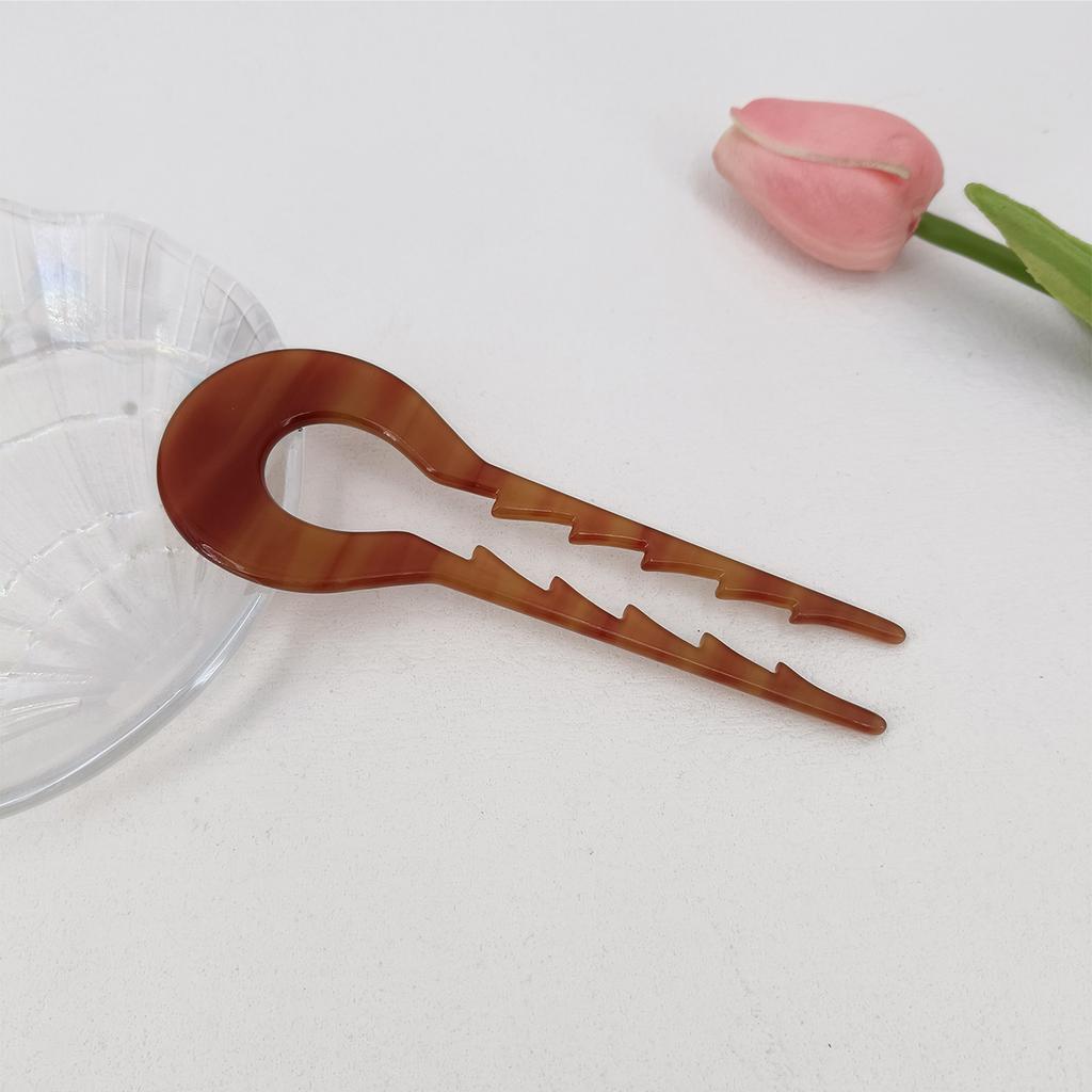 13cm Fashion U-Shaped Hairpin Hair Fork Trendy Acetic Acid Material Hair Clip Headwear Accessories for Women Girls Retro Jewelry