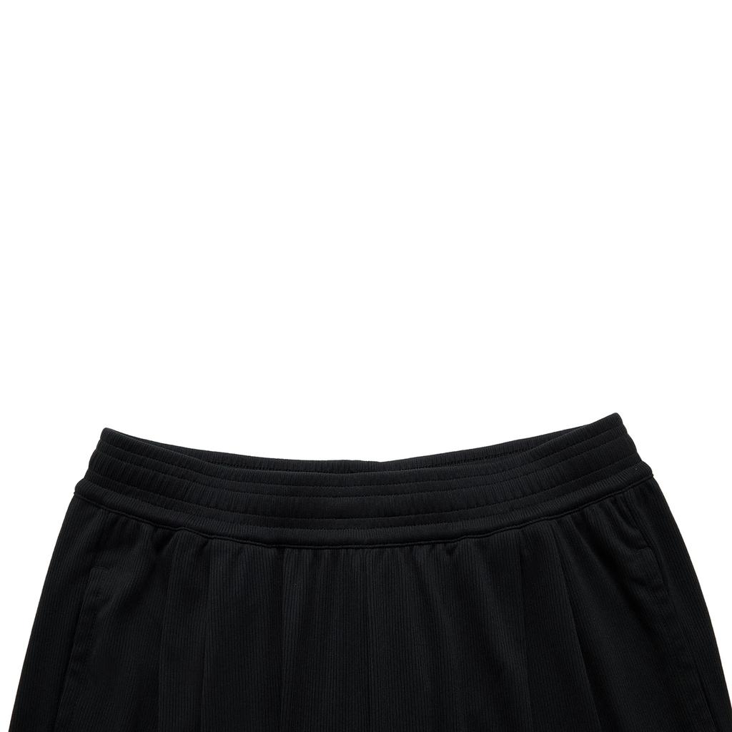 Li Ning Fitness Series Solid Color Mid Waist Comfortable Loose Cuff Knit Sports Pants Women Bottoms Black AKLU486-4