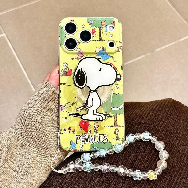 Cute Cartoon Cactus Snoopy Kite Soft TPU Phone Case For iPhone 11 12 13 14 15 16 17 Pro Max Plus Air Funny Snoopy Holder Cover