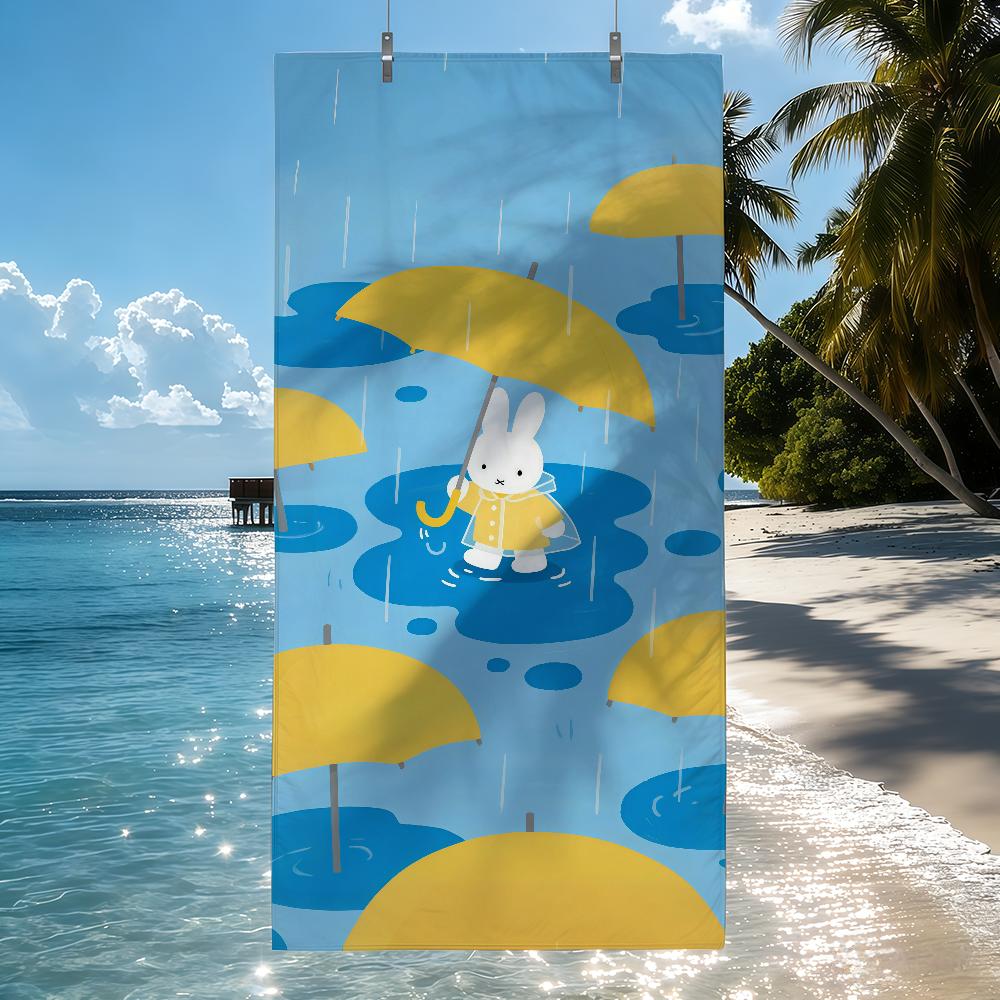 Cartoon M-miffy Towel Quick Drying Beach Towels Are Suitable For Swimming Pools Camping Yoga And The Gym