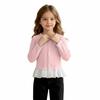 Girls Casual Long Sleeve Butterfly Design Cardigan with Lace Hem for Daily Wear
