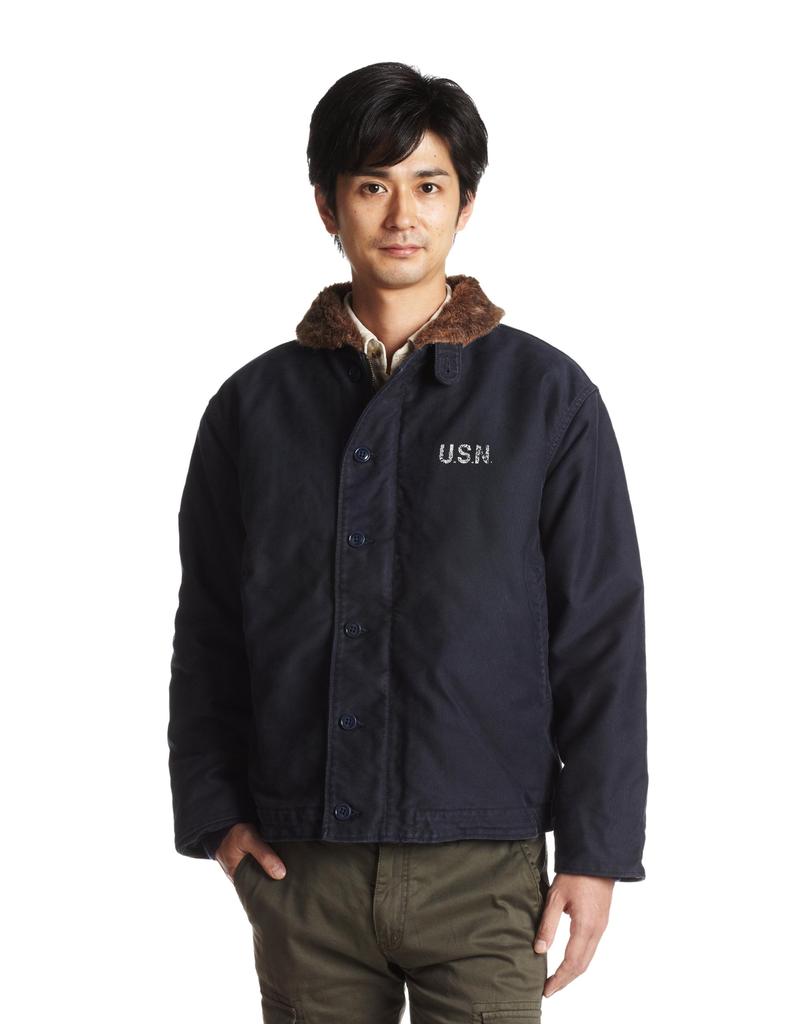 HOUSTON USED WASH DECK Jacket Military Jacket NAVY Navy 40 (Houston) N-1 5N-1UD