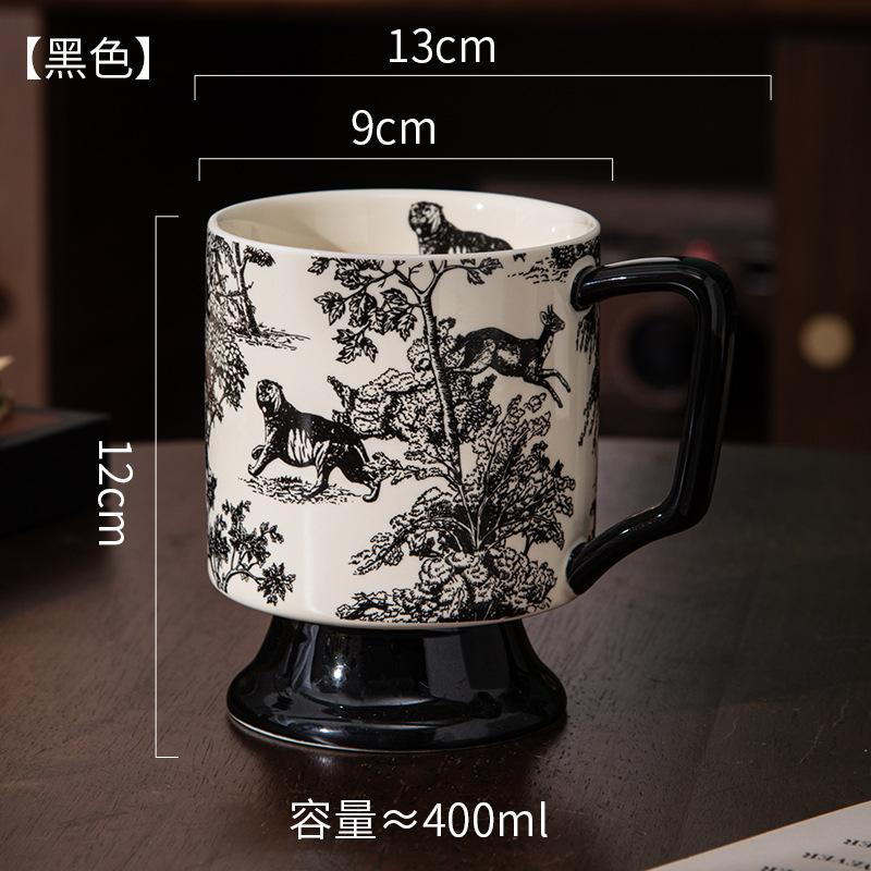 

Средневековый Ретро Керамический Креативный Кубок Большой Вместимости Чашка для Воды Ресторан Дом Чашка для Кофе Чашка для Завтрака 401-500ml чёрный